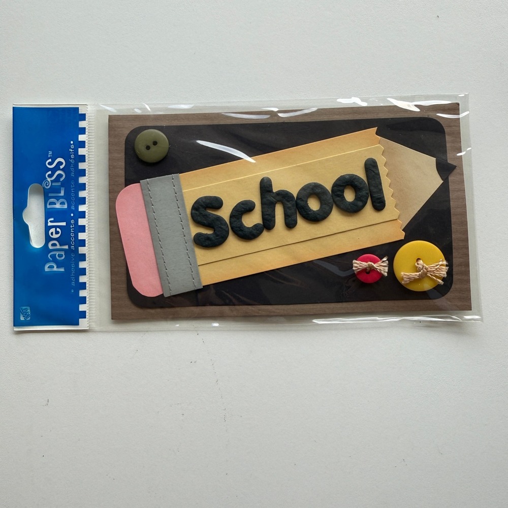 Westrim Crafts Paper Bliss School 3D Accent Scrapbook Title 41048-PE-101